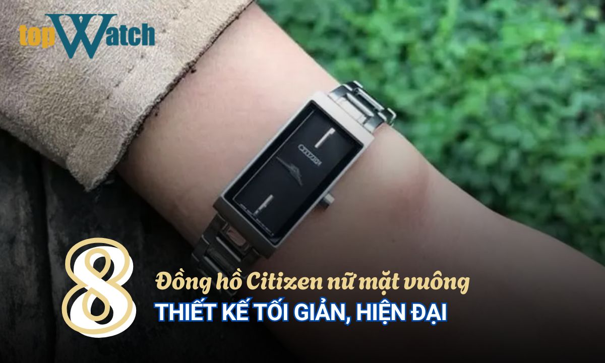 đồng hồ citizen nữ mặt vuông