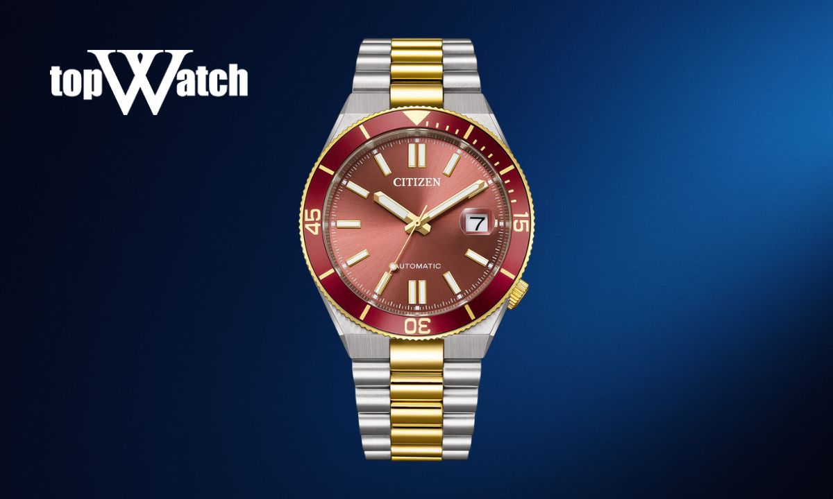 Top 12 đồng hồ cơ Citizen nam cao cấp, thiết kế đẹp, độc đáo Đồng hồ Citizen Tsuyosa Shore NJ0234-58X nam mặt số đỏ