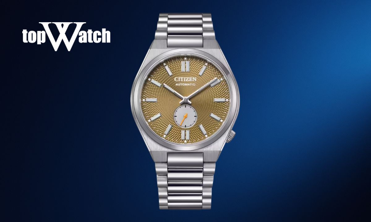 Top 12 đồng hồ cơ Citizen nam cao cấp, thiết kế đẹp, độc đáo Đồng hồ Citizen Tsuyosa Small Second NK5010-51X nam mặt số vàng đồng
