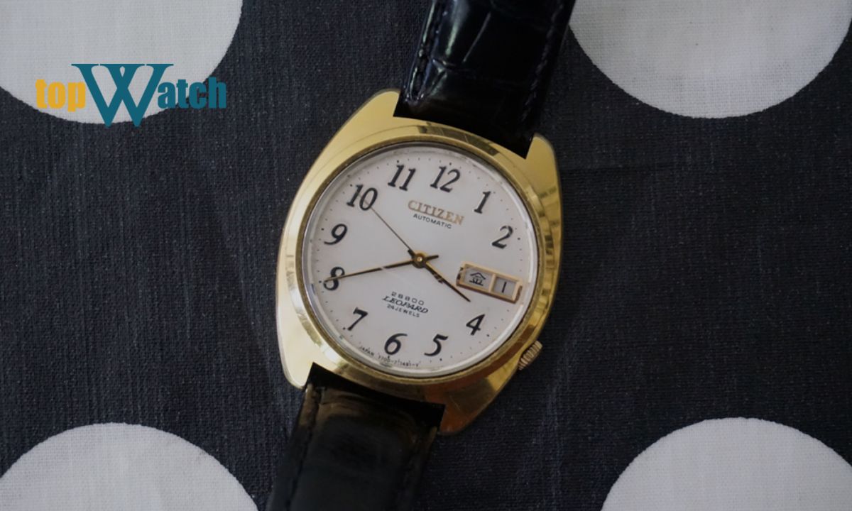 Top 8 đồng hồ Citizen cổ xưa đáng sưu tầm theo thời gian Đồng hồ cơ Citizen cổ Leopard 4-770498 núm 4 giờ
