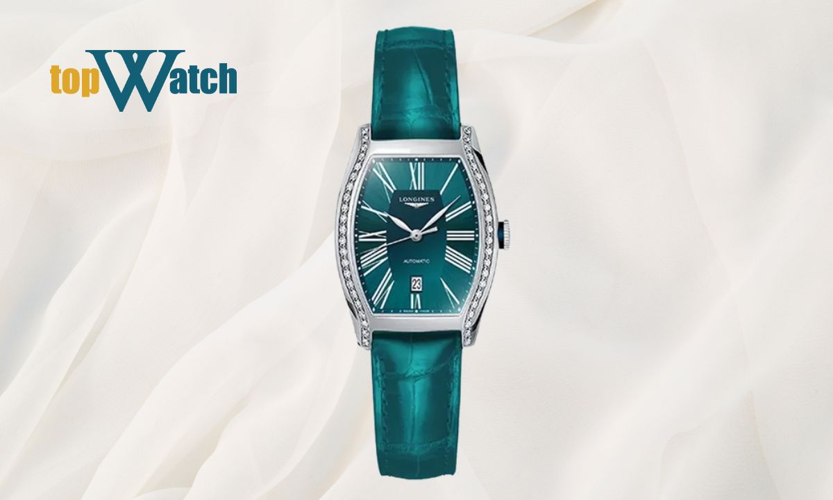 Top 15 đồng hồ Longines nữ dây da thanh mảnh, nữ tính Đồng hồ Longines Evidenza L2.142.0.60.2 mặt số tonneau