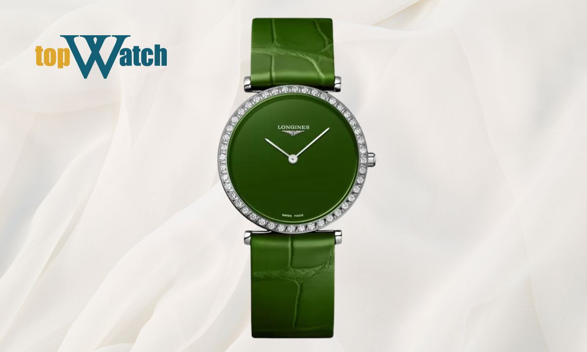 Top 15 đồng hồ Longines nữ dây da thanh mảnh, nữ tính Đồng hồ Longines La Grande Classique L4.523.0.60.2 mặt số xanh