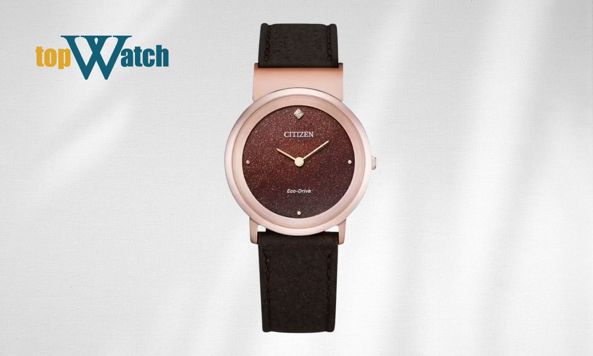 Top 11 mẫu đồng hồ Citizen Eco-Drive nữ thanh lịch, hiện đại Đồng hồ nữ Eco-Drive Citizen EG7072-19X dây da