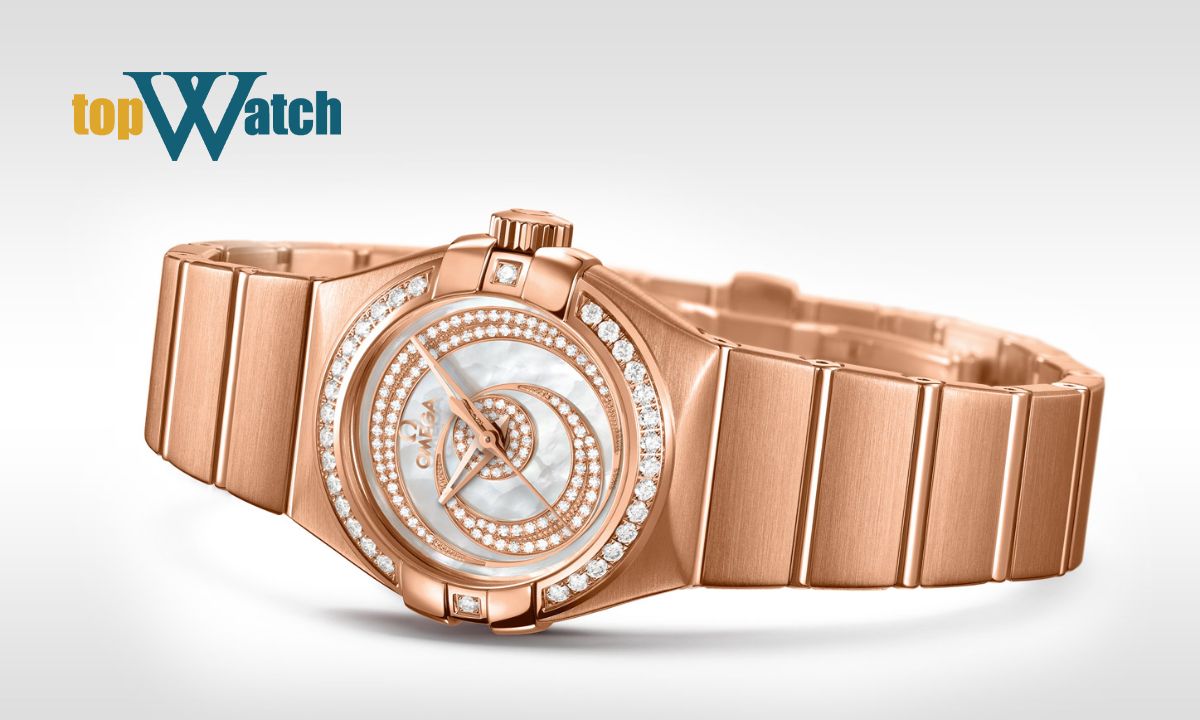 Top 7 đồng hồ Omega vàng nguyên khối sang trọng, giá trị cao Đồng hồ Omega Constellation Co-Axial 123.55.27.20.55.005