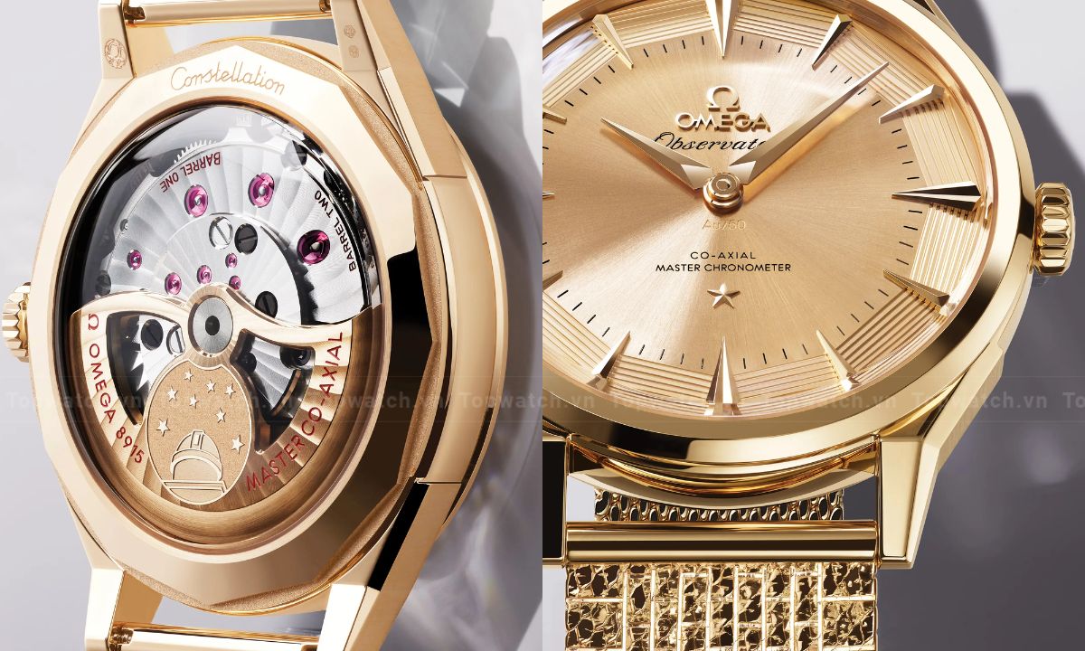 Top 7 đồng hồ Omega vàng nguyên khối sang trọng, giá trị cao Đồng hồ Omega Constellation Observatory 140.50.39.21.99.001
