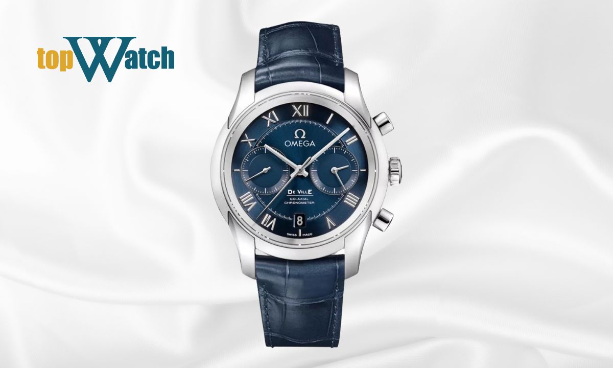 Đồng hồ Omega De Ville 431.13.42.51.03.001 mặt số xanh