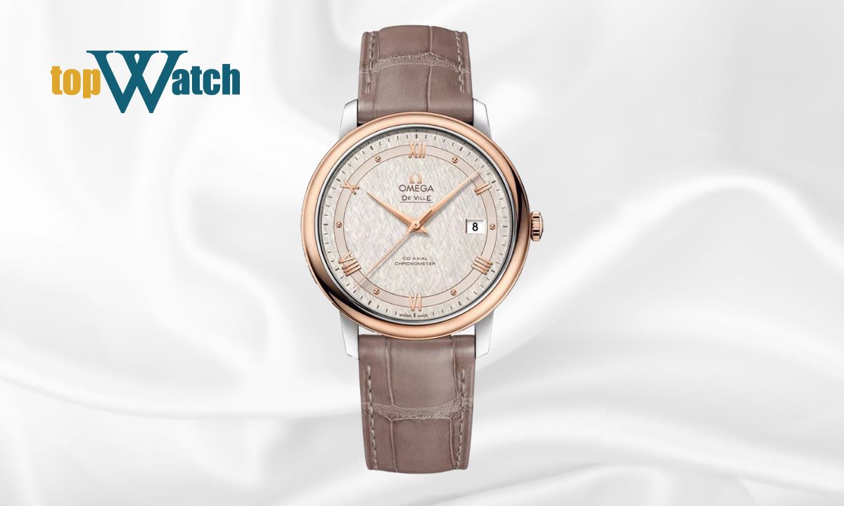 Đồng hồ Omega De Ville dây da nâu Prestige 424.23.40.20.02.003