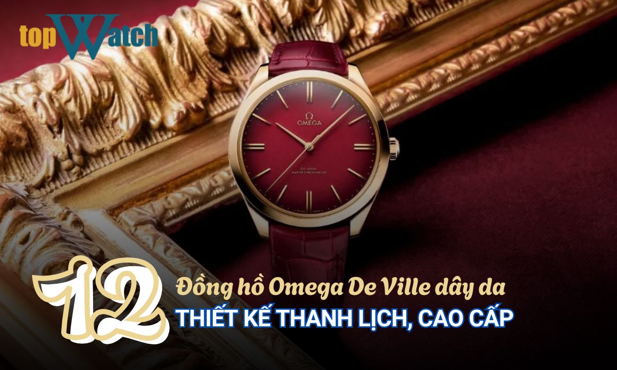 đồng hồ omega de ville dây da