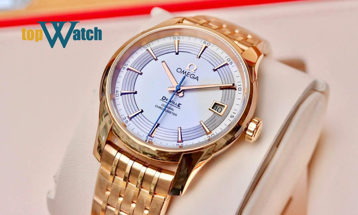 Top 7 đồng hồ Omega vàng nguyên khối sang trọng, giá trị cao Đồng hồ Omega De Ville Hour Vision 431.60.41.21.02.001