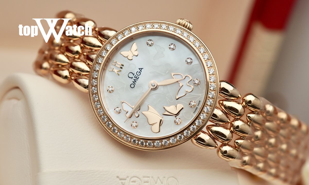 Top 7 đồng hồ Omega vàng nguyên khối sang trọng, giá trị cao Đồng hồ Omega De Ville Prestige 424.55.33.20.55.007