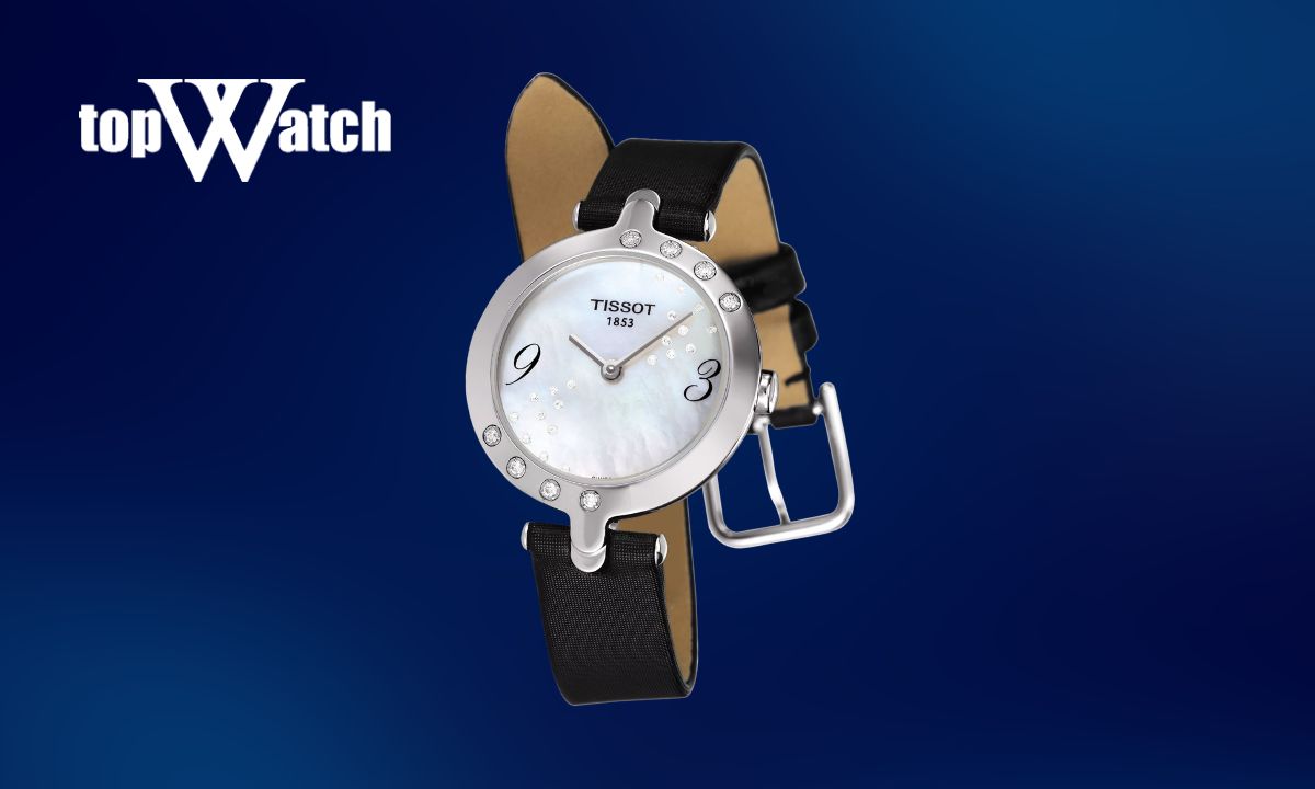 Top 7 mẫu đồng hồ Tissot nữ dây da thanh lịch, hiện đại Đồng hồ Tissot Flamingo T003.209.67.112.00 đính kim cương