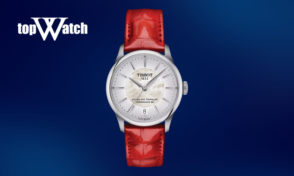 Đồng hồ Tissot nữ dây da màu đỏ Chemin des Tourelles T139.207.16.111.00