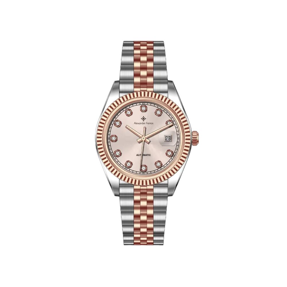 Đồng Hồ Alexander Ferros Nam 8132D/15 Automatic Dây Kim loại 40mm