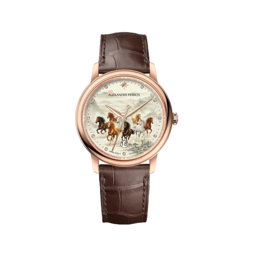 Đồng Hồ Alexander Ferros Nam 9302R-26 Automatic Dây Da 38.5mm