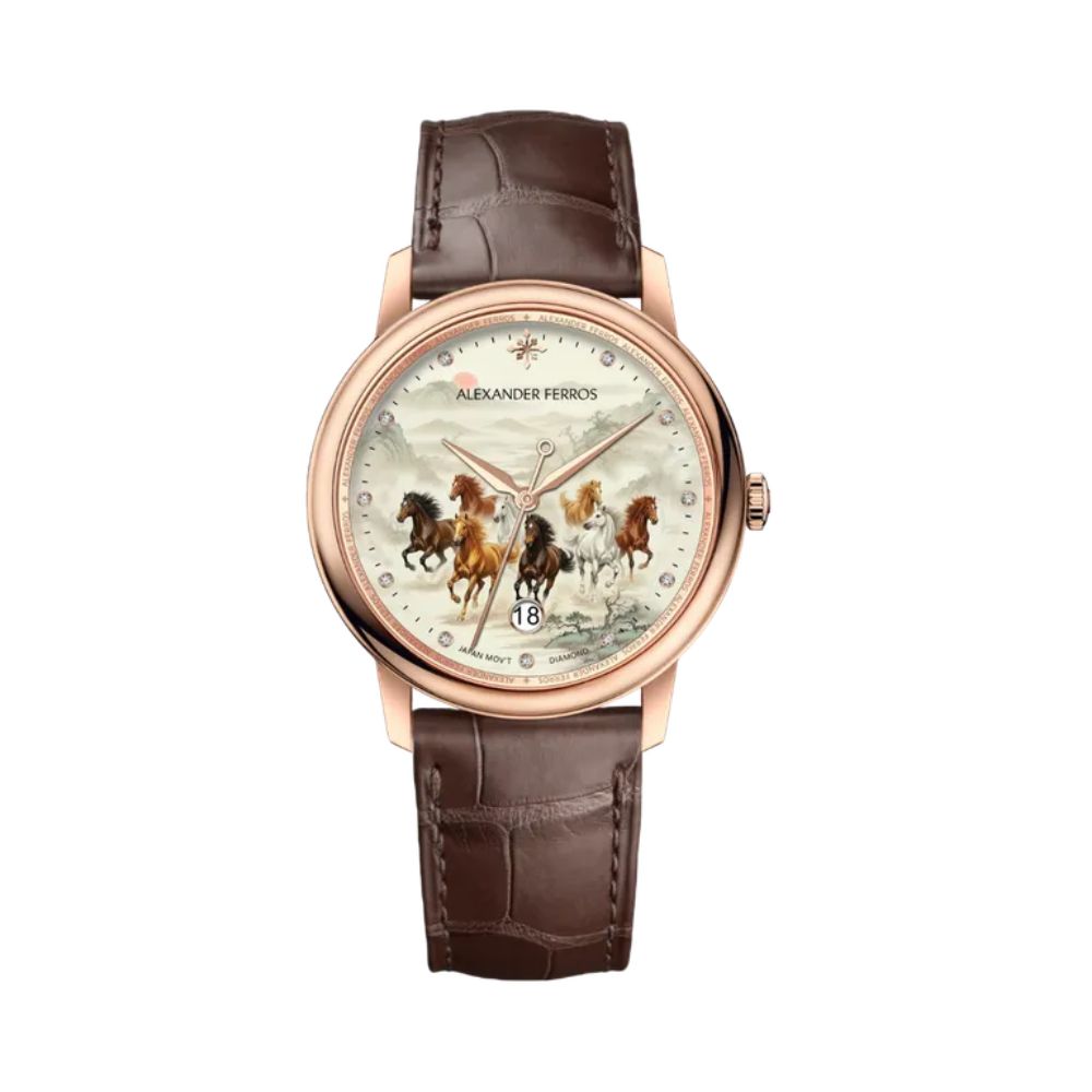 Đồng Hồ Alexander Ferros Nam 9302RD-26 Automatic Dây Da 38.5mm