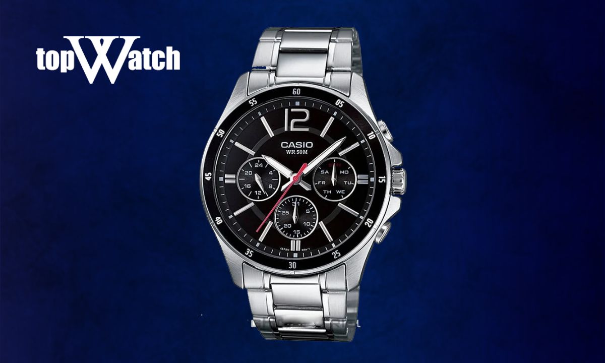 Top 12 mẫu đồng hồ Casio dây kim loại nam nữ bền bỉ Đồng hồ Casio MTP-1374D-1AVDF chronograph