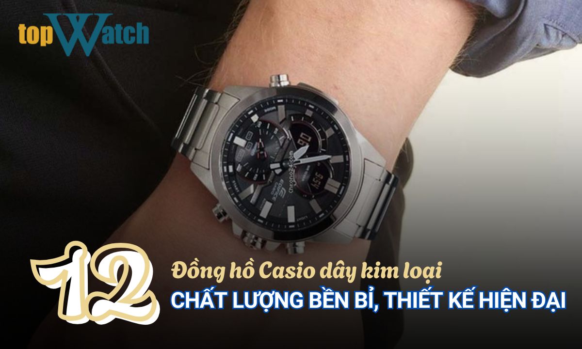 đồng hồ casio dây kim loại