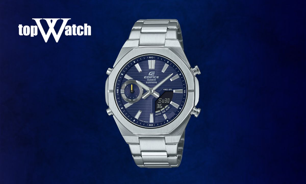 Top 12 mẫu đồng hồ Casio dây kim loại nam nữ bền bỉ Đồng hồ Casio Edifice ECB-S10D-2ADF mặt số xanh dương