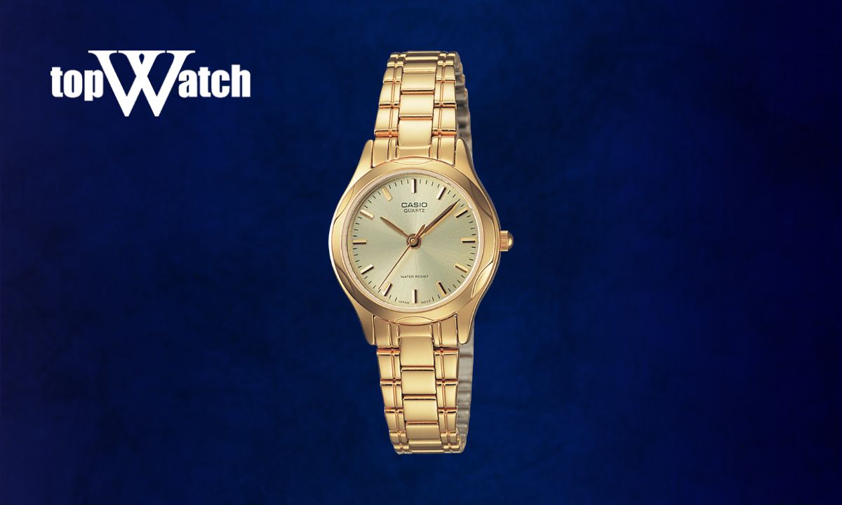Top 12 mẫu đồng hồ Casio dây kim loại nam nữ bền bỉ Đồng hồ Casio LTP-1275G-9ADF dây kim loại mạ vàng