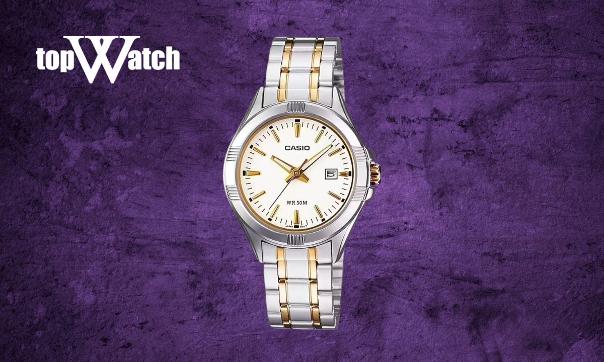 Khám phá 15 mẫu đồng hồ Casio nữ dây kim loại mặt tròn đẹp, thanh lịch Đồng hồ Casio LTP-1308SG-7AVDF dây kim loại demi