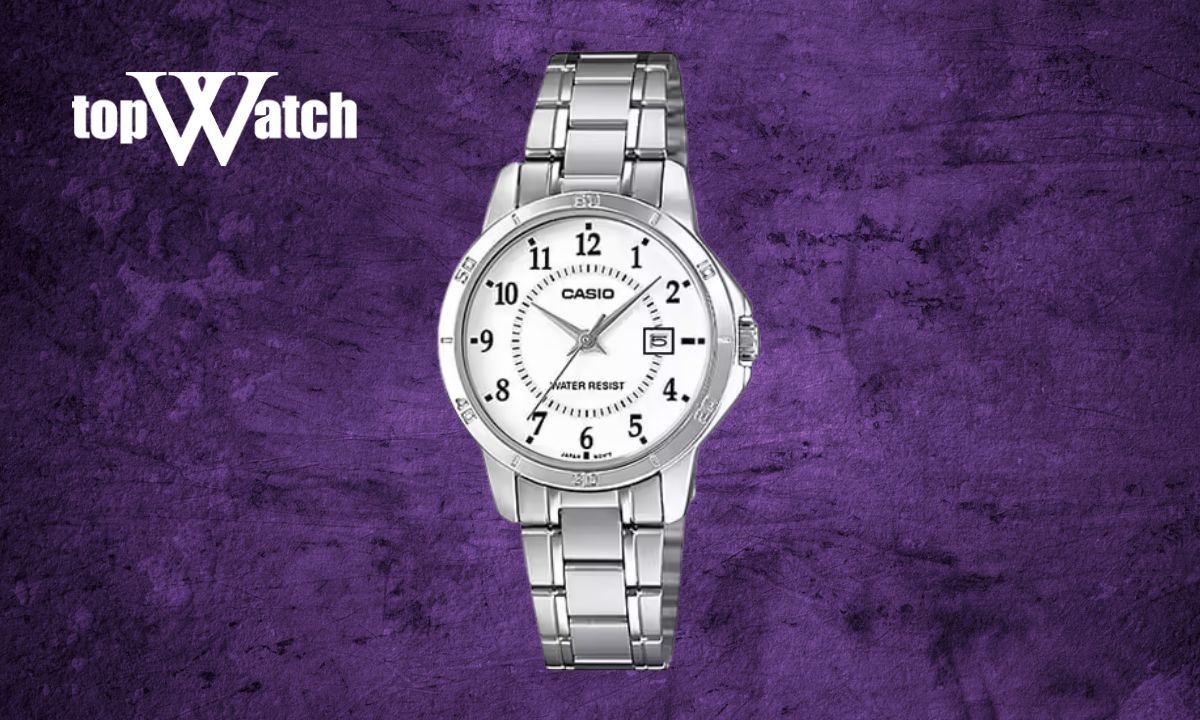 Khám phá 15 mẫu đồng hồ Casio nữ dây kim loại mặt tròn đẹp, thanh lịch Đồng hồ Casio LTP-V004D-7BUDF dây kim loại