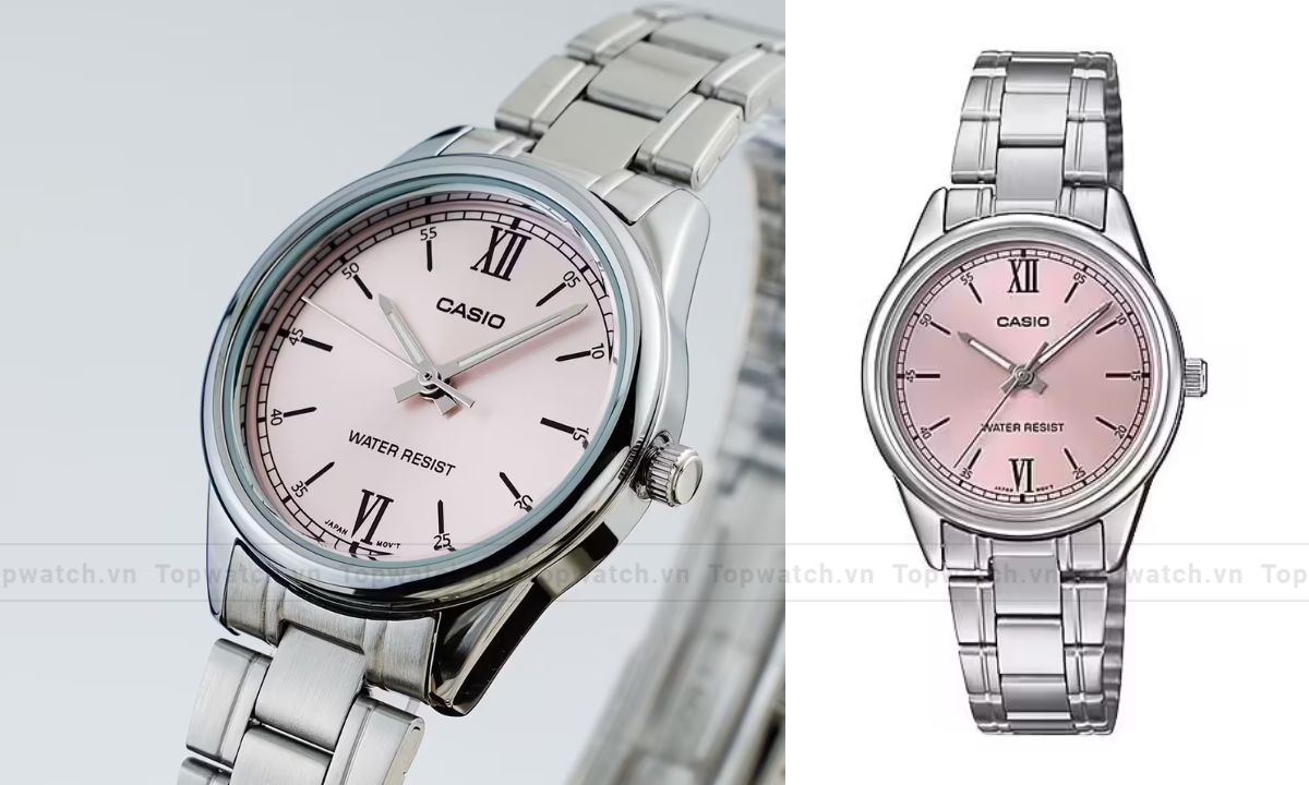 Đồng hồ Casio LTP-V005D-4B2UDF mặt số hồng