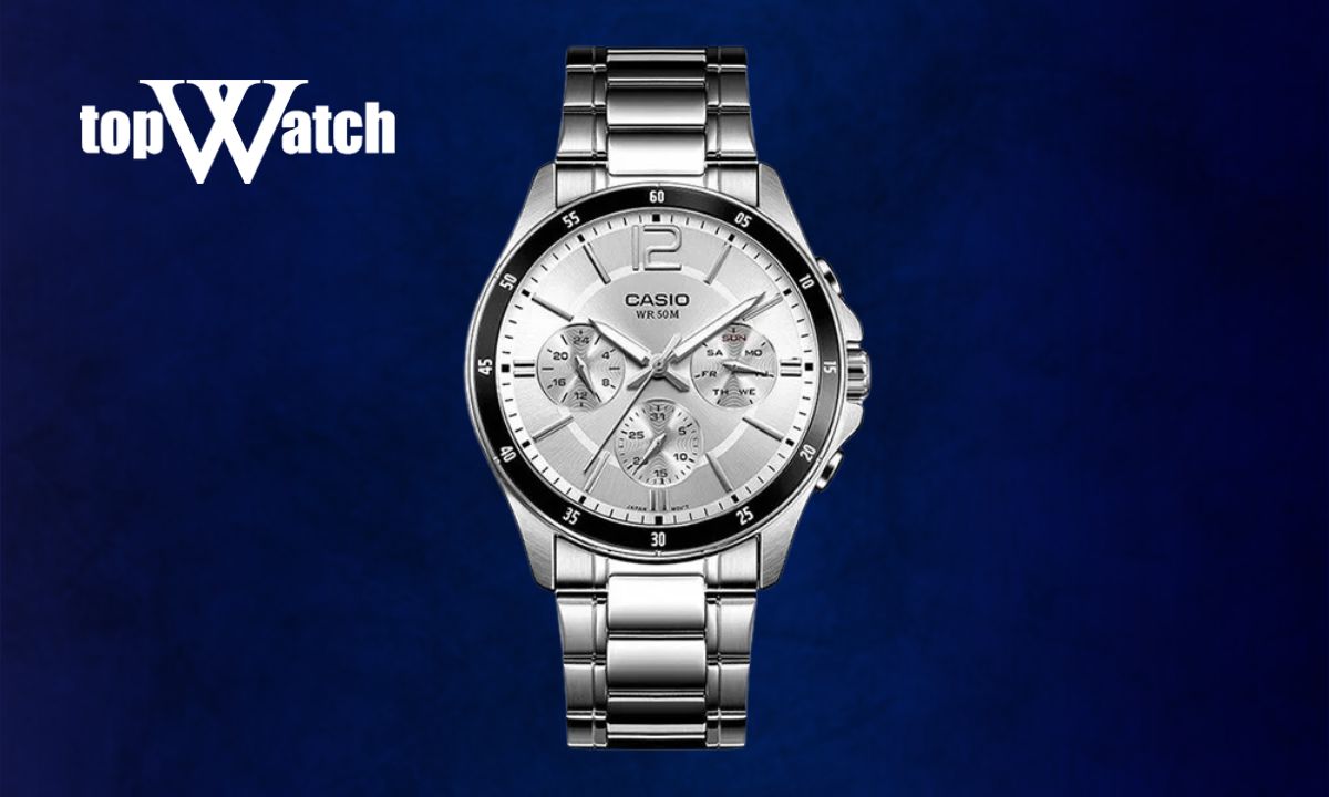 Top 12 mẫu đồng hồ Casio dây kim loại nam nữ bền bỉ Đồng hồ Casio MTP-1374D-7AVDF chronograph