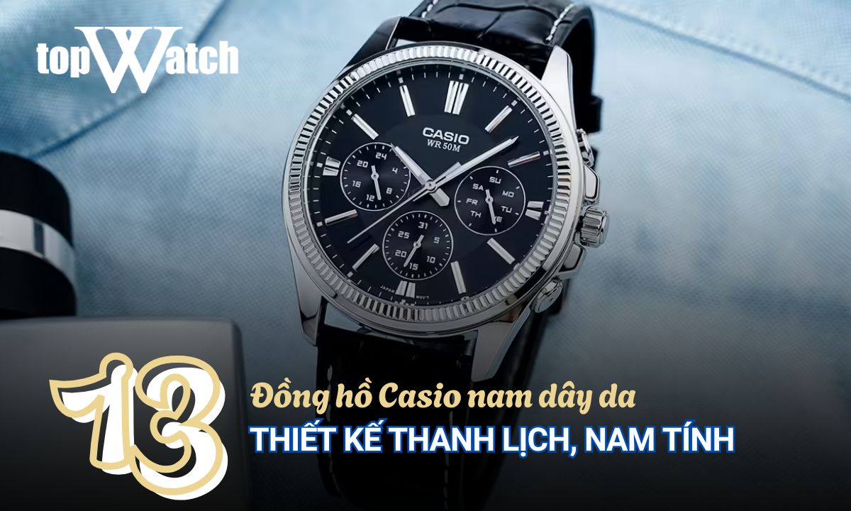 đồng hồ casio nam dây da