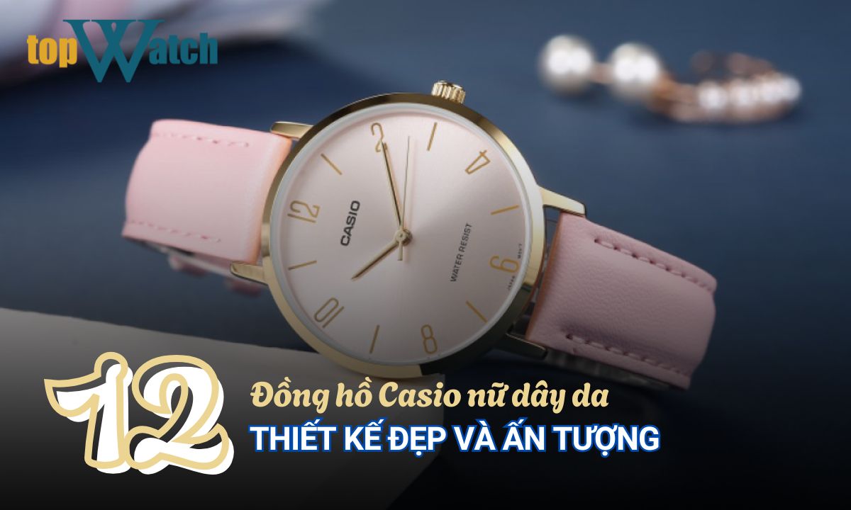 đồng hồ casio nữ dây da