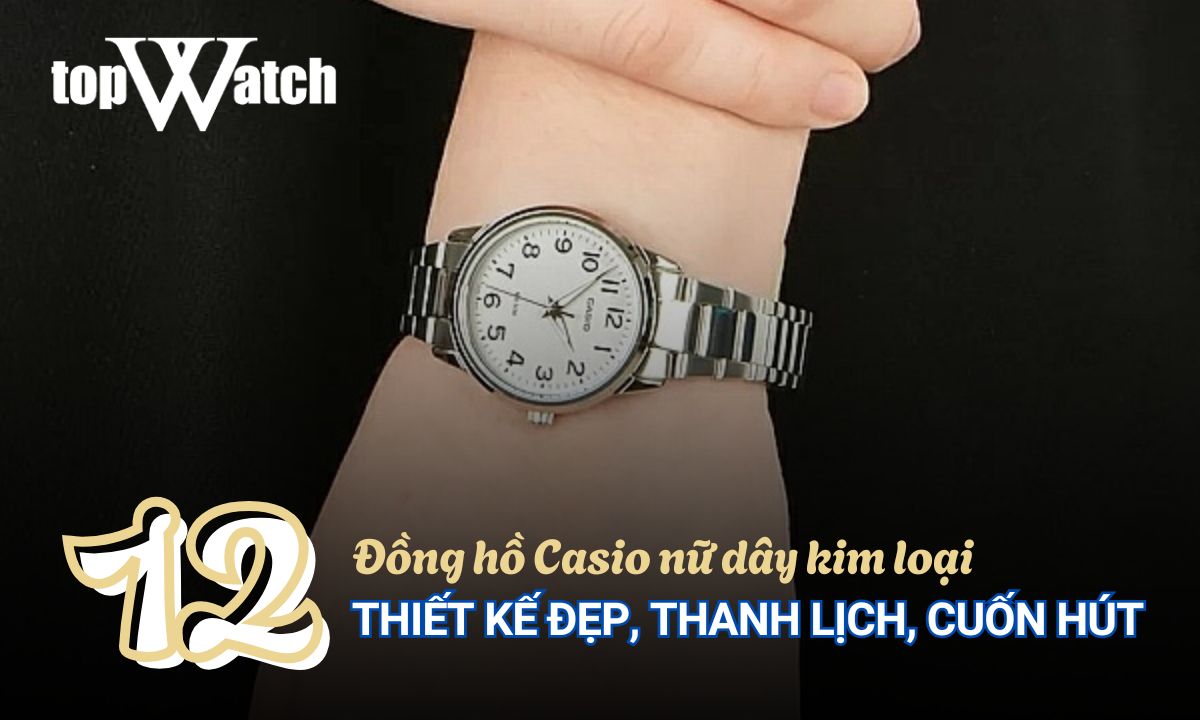 đồng hồ casio nữ dây kim loại