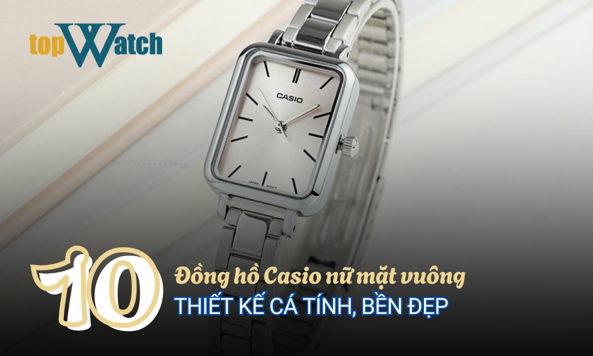 đồng hồ casio nữ mặt vuông