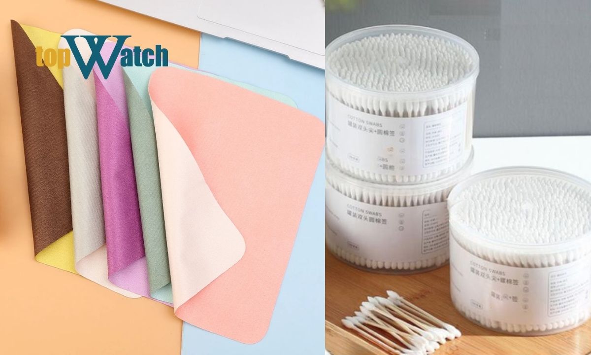 Cách đánh bóng đồng hồ mạ vàng, vệ sinh tại nhà đơn giản, an toàn Khăn microfiber mềm và tăm bông là dụng cụ dễ tìm mua bên ngoài
