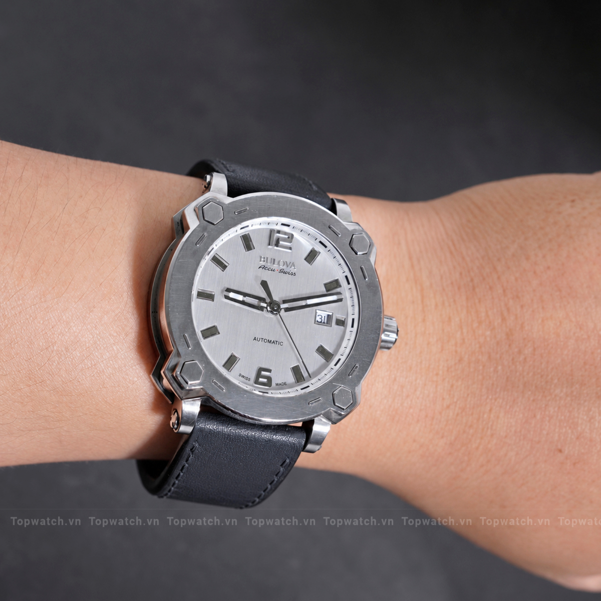 Đồng hồ Bulova Automatic Dây da 63B191 dong ho bulova automatic day da 63b191 1
