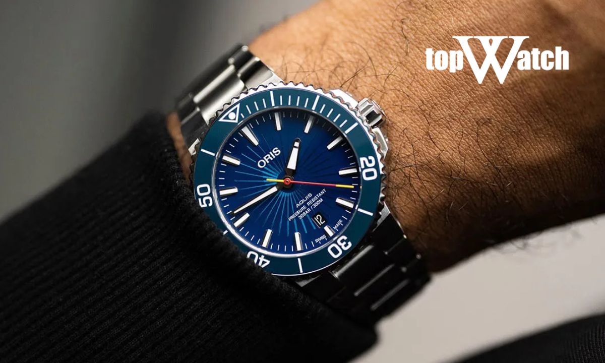 Đồng hồ Oris Aquis Date 41.5 mm mặt xanh