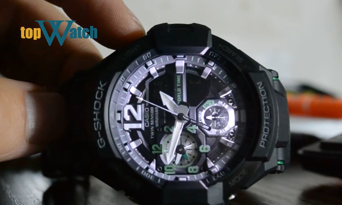 Hệ thống đèn LED trên đồng hồ Casio G-Shock Aviator GA-1100-1A3ER